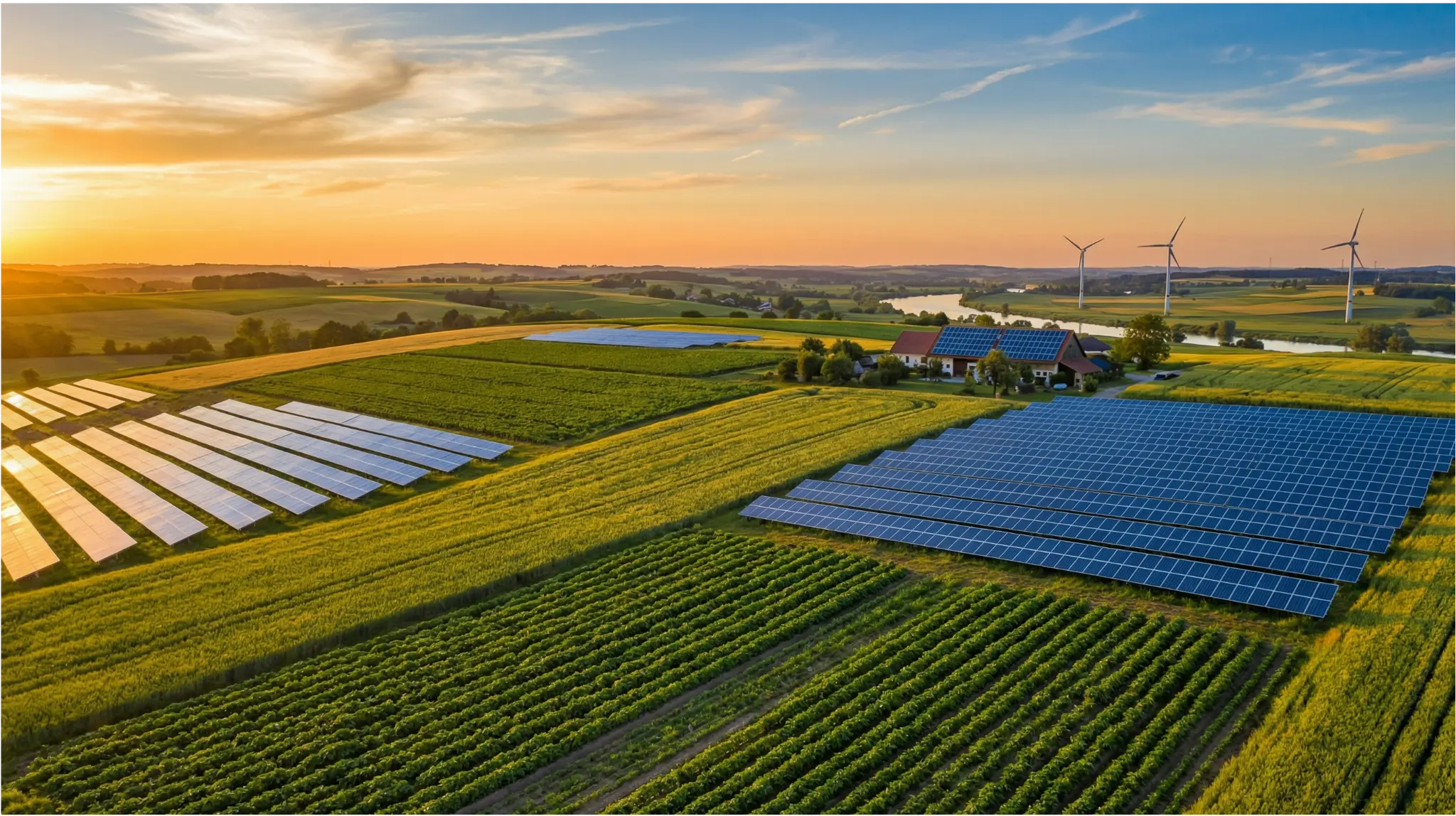 Solar farm landscape
